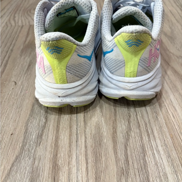 Hoka One One Women's Athletic Shoes - Cream and Blue - Picture 5 of 7